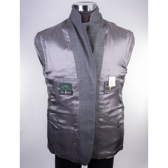 RALPH LAUREN Blazer Sport Coat Casual Jacket Size 42S Wool/Cashmere Windowpane - Picture 9 of 15